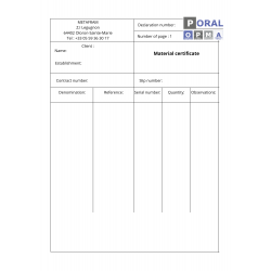 Material Certificate